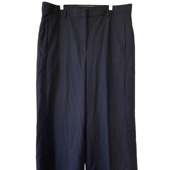 Ann Taylor Dress Pants Womens 14 Blue Wool Blend Wide Leg Trouser - Picture 1 of 14